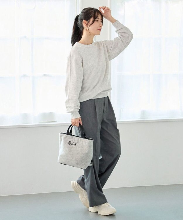 ROOTOTE 3653【2way】SC.スクエア.ウールムジ-A 01：アイボリー