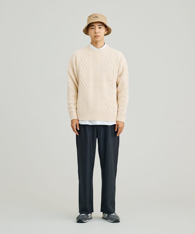 J.PRESS YORK STREET 【UNISEX】アランケーブル クルーニット ホワイト系