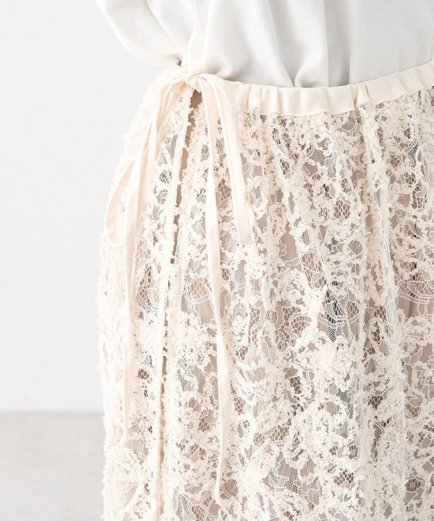 earth music&ecology モールレースラップスカート Ivory