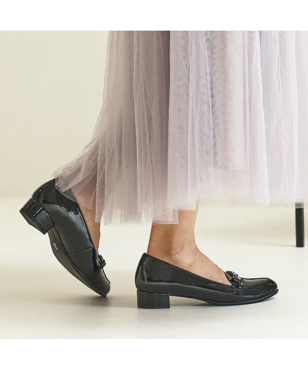 ing <ing>【WEB限定】【レイン対応】ヒールアップビットローファー ブラックエナメル