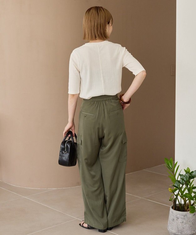 AMERICAN HOLIC サテンカーゴパンツ Khaki