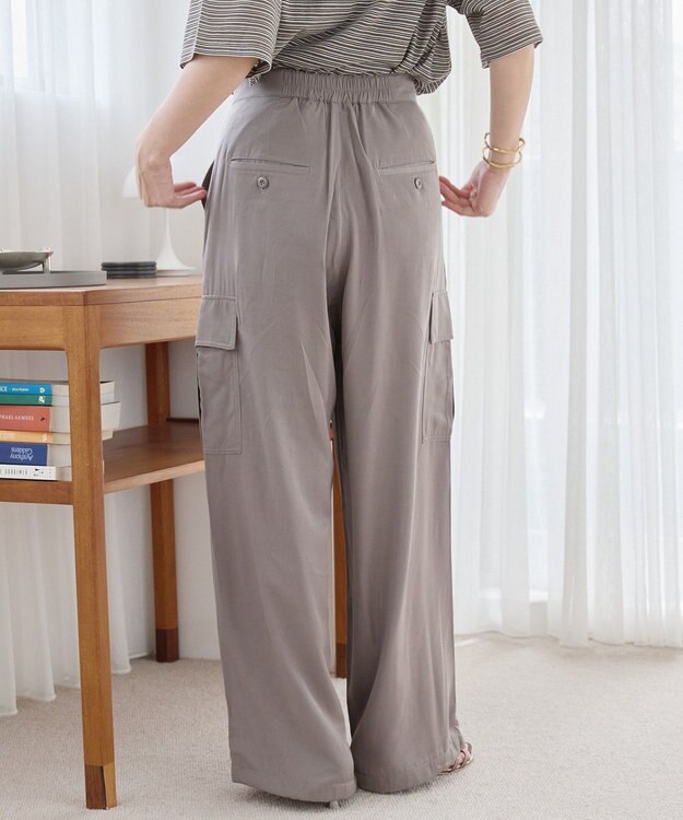 AMERICAN HOLIC サテンカーゴパンツ Gray Beige