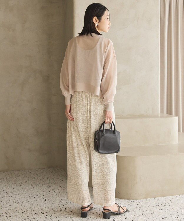 AMERICAN HOLIC ウォッシャブルショート丈シアーカーディガン Light Beige