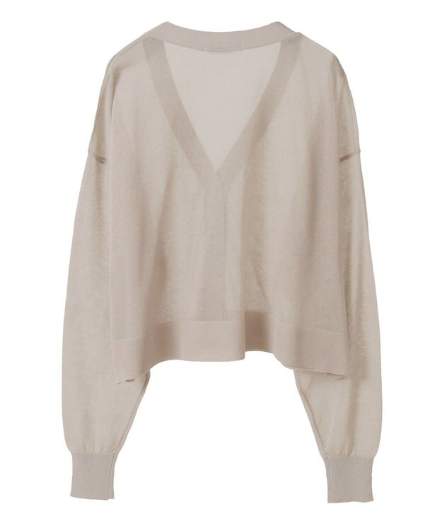 AMERICAN HOLIC ウォッシャブルショート丈シアーカーディガン Light Beige