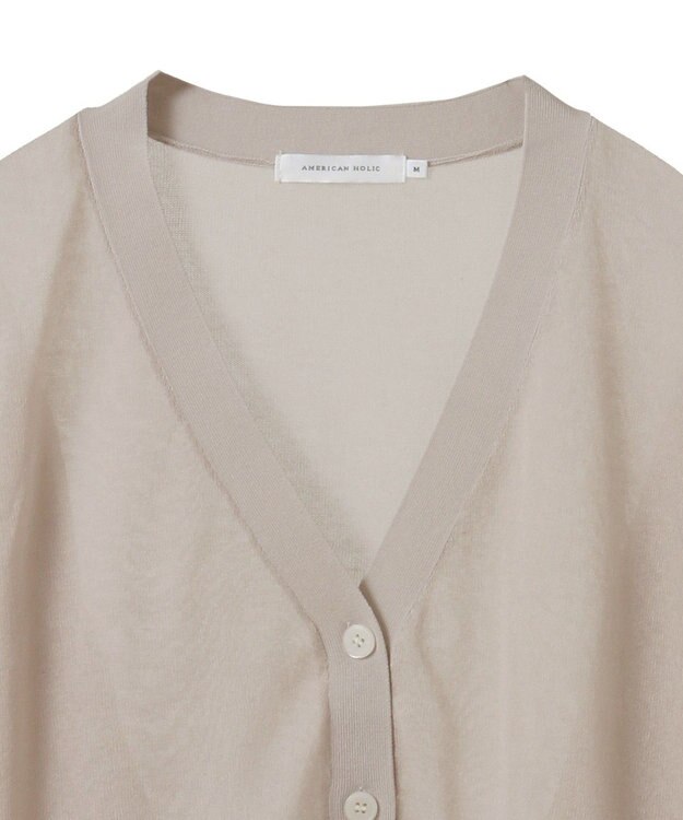 AMERICAN HOLIC ウォッシャブルショート丈シアーカーディガン Light Beige
