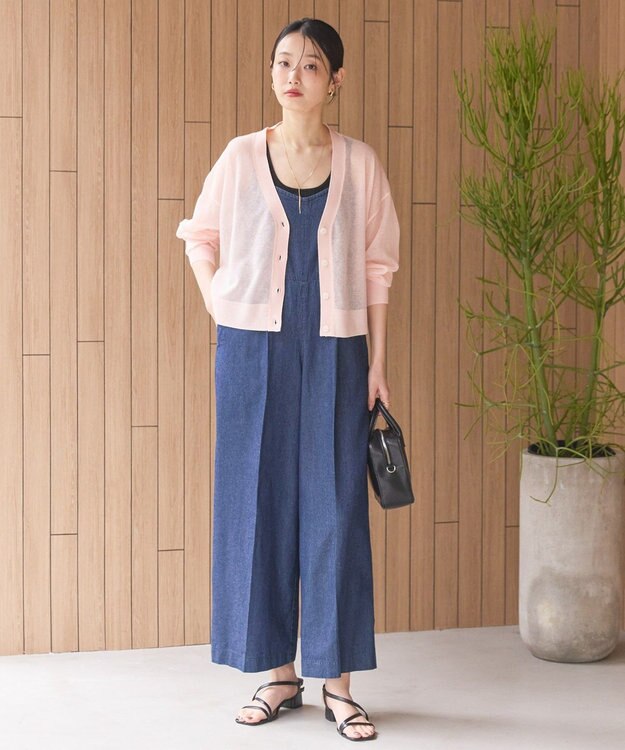 AMERICAN HOLIC ウォッシャブルショート丈シアーカーディガン Peach