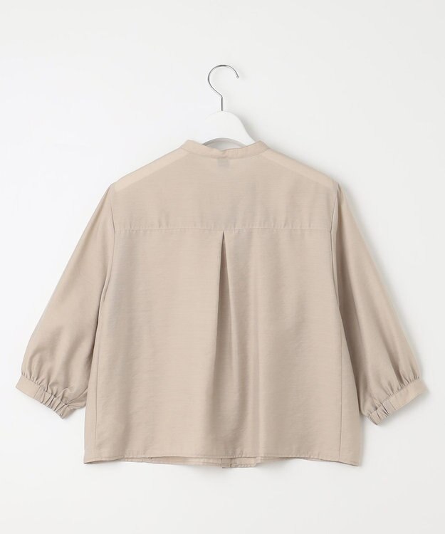 J.PRESS LADIES 【洗える】シアーブライトローン バンドカラー ブラウス ベージュ系