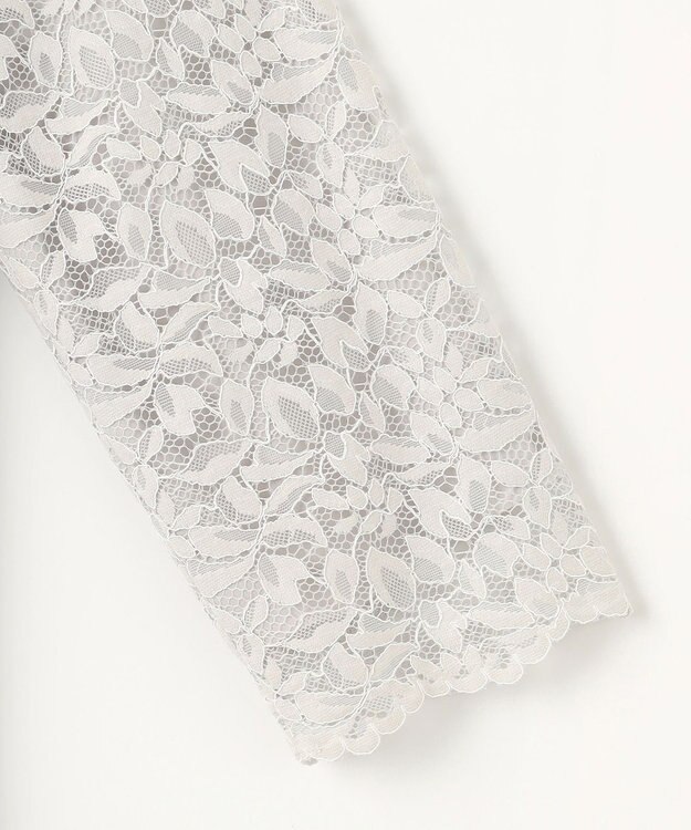 J.PRESS LADIES L 【洗える】ノルディス2wayジョーゼット レース袖 ワンピース ライトグレー系