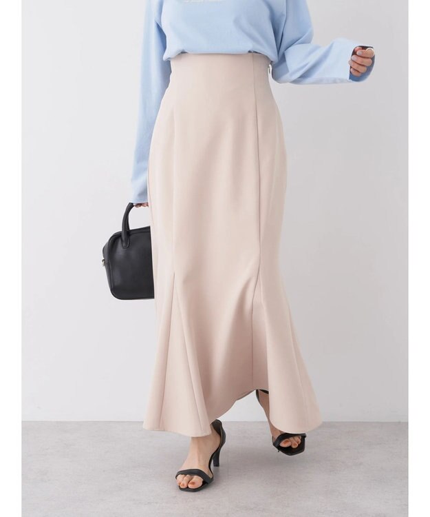 earth music&ecology フレアマーメイドスカート Light Beige