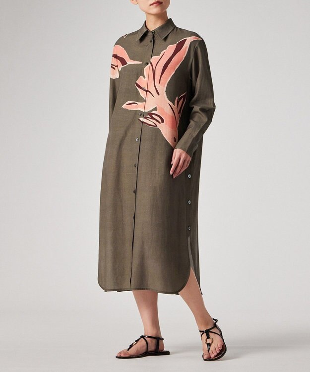 Paul Smith La Peche パネルプリント ワンピース カーキ