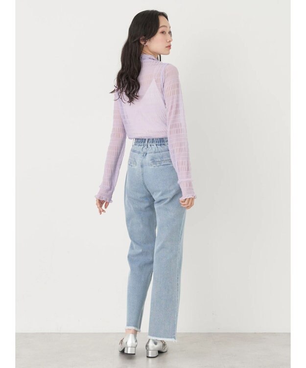 earth music&ecology ジャガードシャーリングシアートップス Lavender