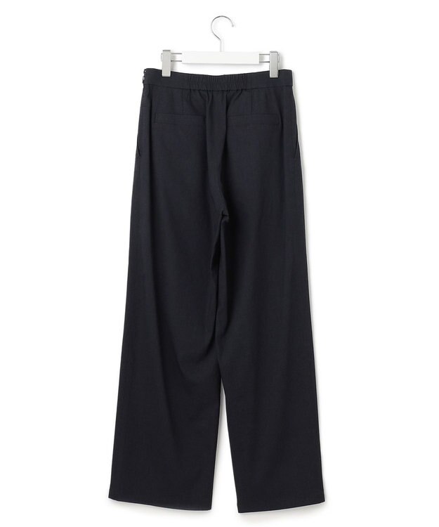 23区 【洗える】リネンヴィスコースストレッチ マリンパンツ ネイビー系