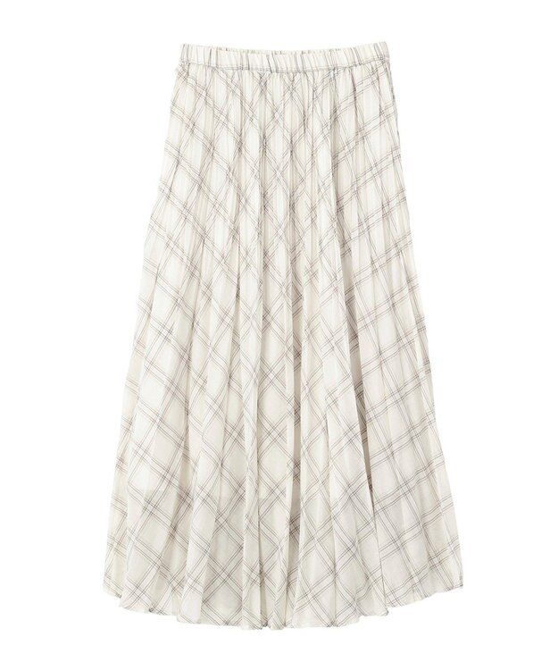 AMERICAN HOLIC 【選べる丈】チェックシアープリーツスカート Ivory