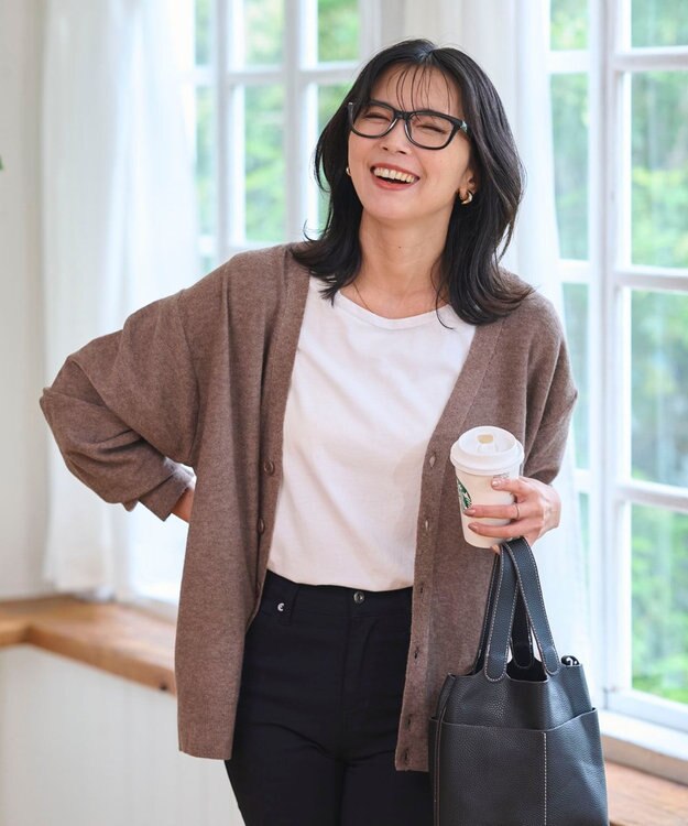 WEGO 【WEB限定/2025年秋冬新作//洗濯可/MLサイズ展開/ユニセックス着用ITEM】ドロップショルダーカーディガン グリーンその他