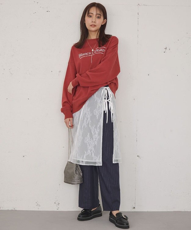 Green Parks アソートロゴミニ裏毛プルオーバー Orange