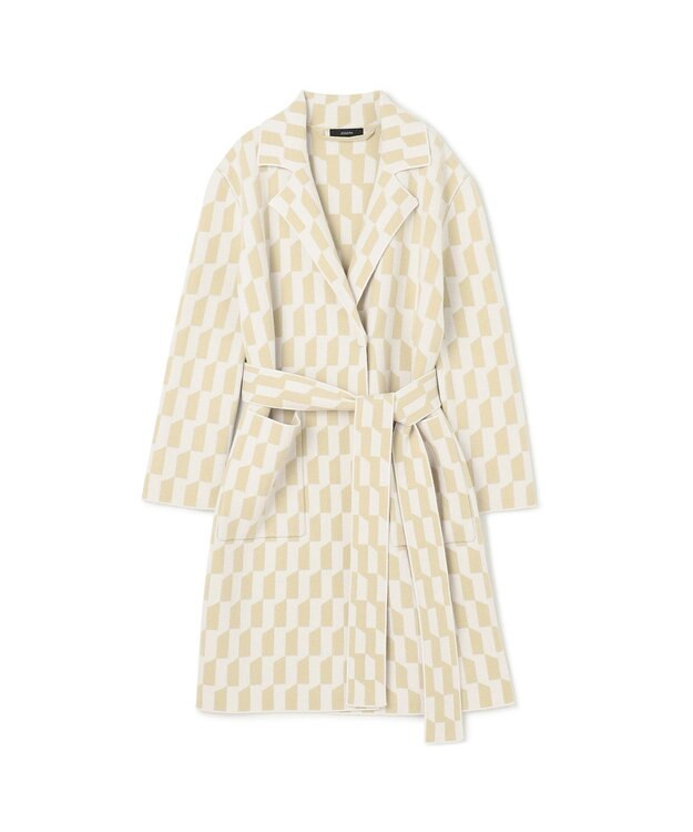 JOSEPH アルコーブ　インターシャ　ニットコート Pale Olive/Ivory