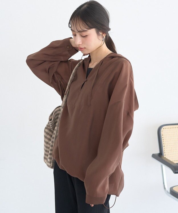 earth music&ecology アノラックフーディ Brown