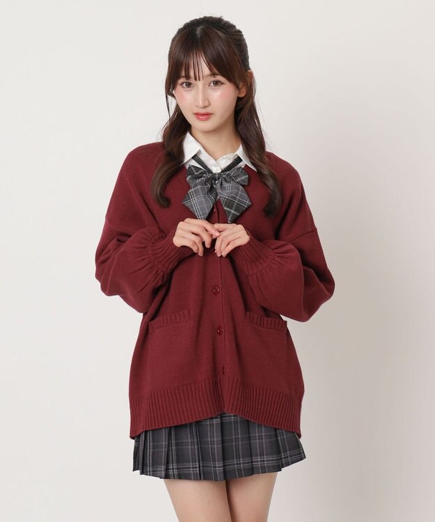 WEGO 【SCHOOLITEM】ニットカーディガン レッドその他