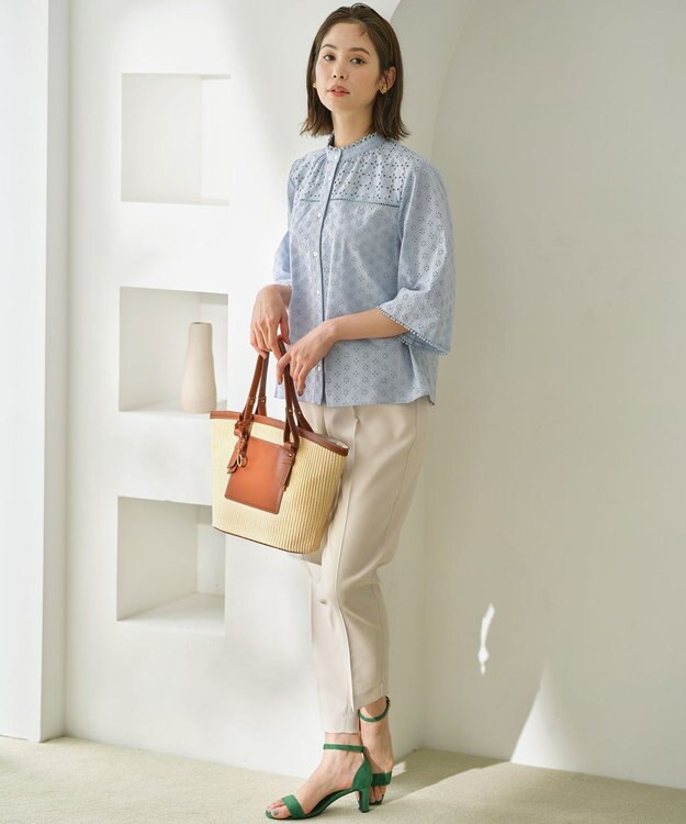 組曲 S 【WEB限定カラーあり】エンブロイダリーレース フレアスリーブブラウス 【WEB限定】サックス系9