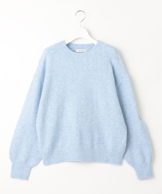 Feroux 【洗える】クルーネックニット プルオーバー スカイブルー系