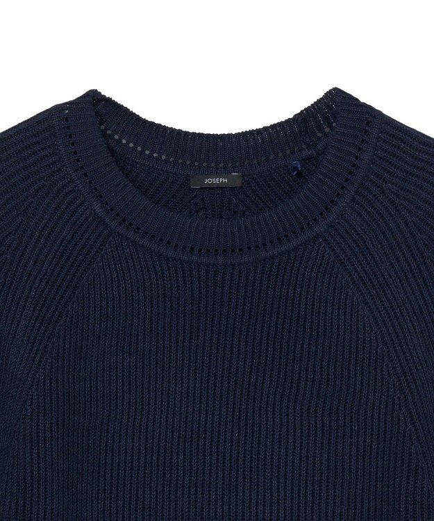 JOSEPH 【洗える】リネンブレンド　ショートスリーブニット Navy