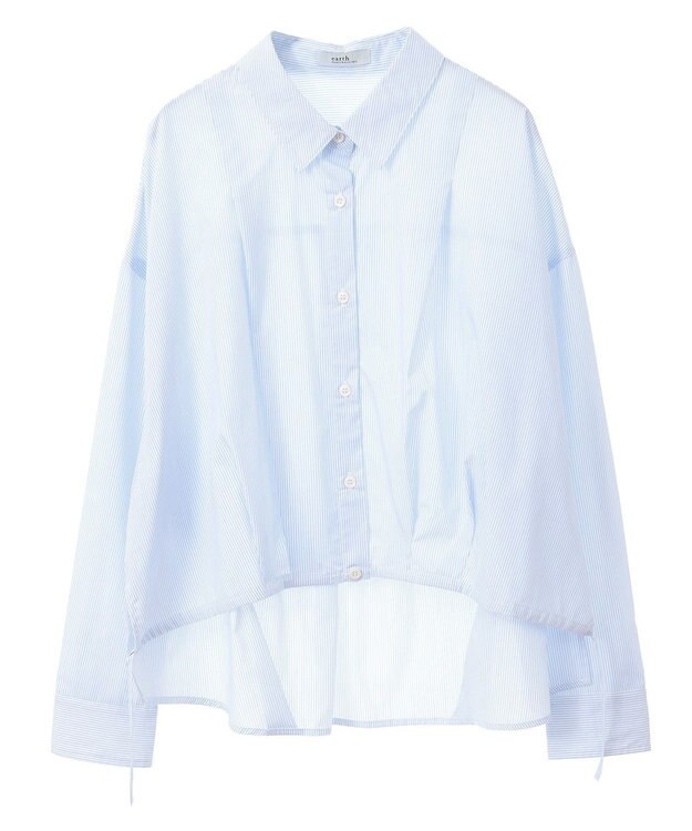 earth music&ecology ＴＲキュプラドロストシャツ Stripe White