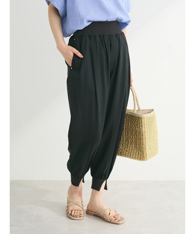 Green Parks ・ｆｕｒｒｙ　ｒａｔｅ　リブキリカエジョガーパンツ Black