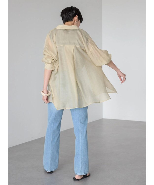 AMERICAN HOLIC シアーＣＯＯＬポケット付きルーズシャツ Light Beige