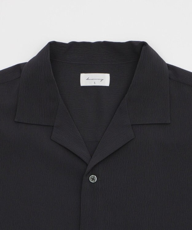 WEGO クレープオープンカラーシャツ（SS） ブラック中濃色