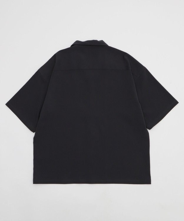 WEGO クレープオープンカラーシャツ（SS） ブラック中濃色