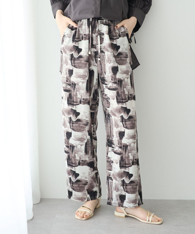 YECCA VECCA アブストラクト柄ワイドパンツ Gray