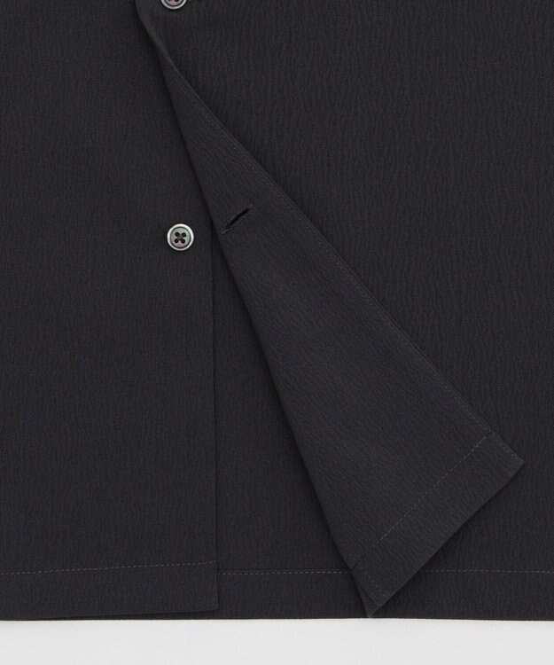 WEGO クレープオープンカラーシャツ（SS） ブラック中濃色