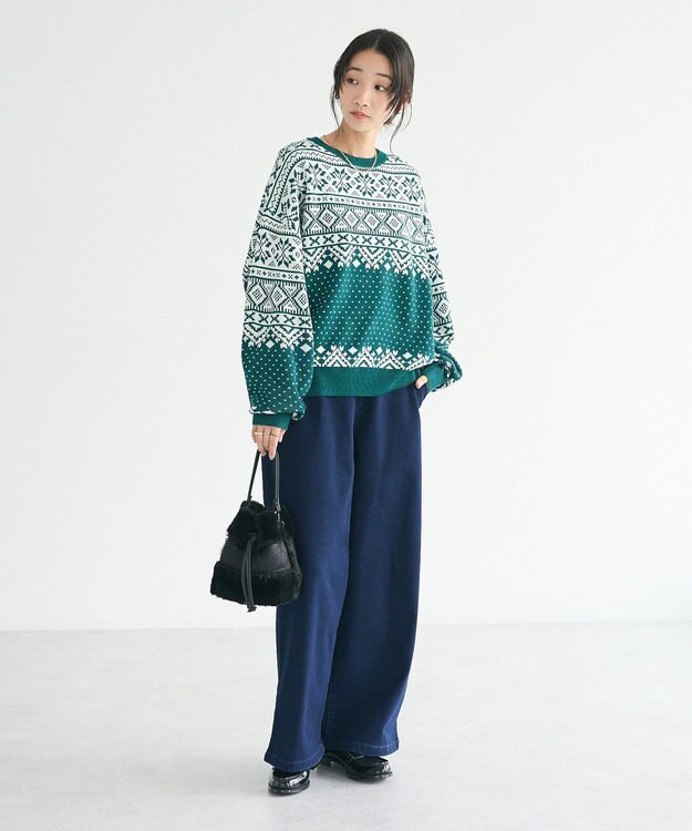 CRAFT STANDARD BOUTIQUE 裏起毛デニムワイドパンツ Indigo