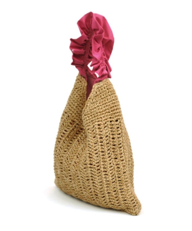 UNBILLION cachecache フリルワンハンドルペーパー手編みトート ピンク