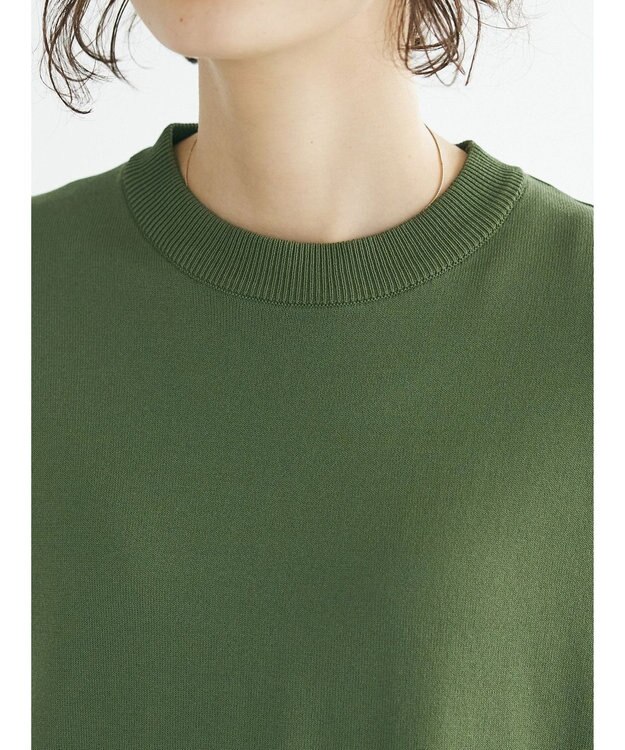 CRAFT STANDARD BOUTIQUE ＵＶカット接触冷感半袖ニットチュニック Khaki