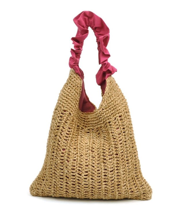 UNBILLION cachecache フリルワンハンドルペーパー手編みトート ピンク