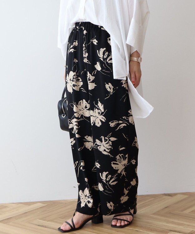 AMERICAN HOLIC アソートギャザー柄パンツ【WEB限定カラー・サイズ有り】 Flower Black