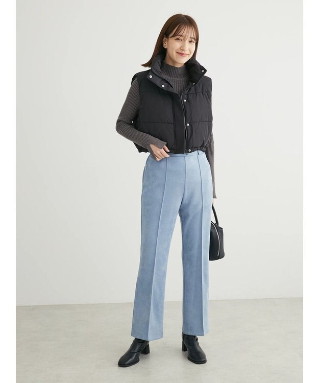 Green Parks ・Ｐｅｔｉｔ　Ｆｌｅｕｒ　ボトルネックリブニット Charcoal Gray