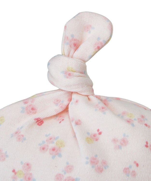 MIKI HOUSE HOT BISCUITS 【36-40cm】 総柄 新生児用 フード ピンク