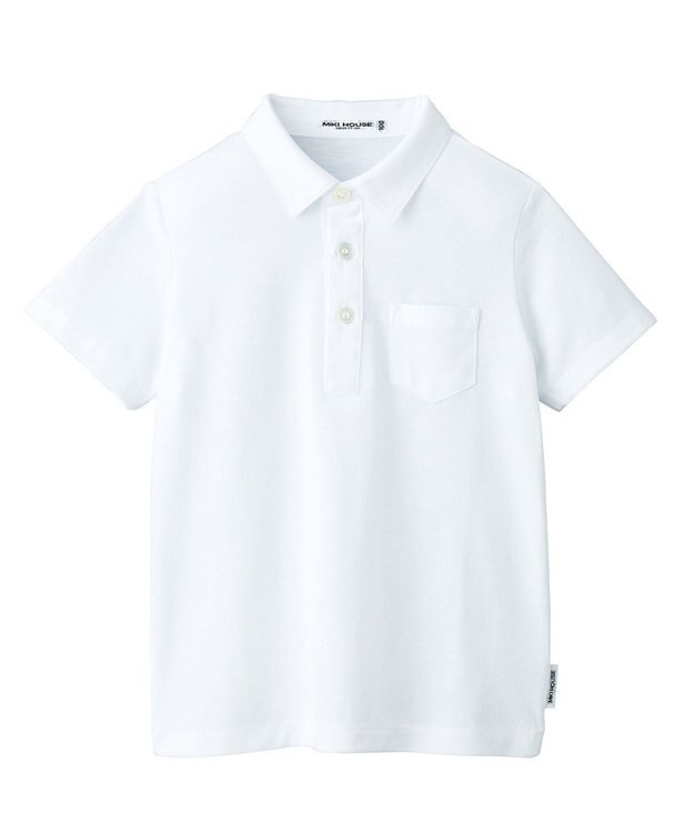 MIKI HOUSE HOT BISCUITS 【90-130cm】天竺素材の半袖シャツ 白