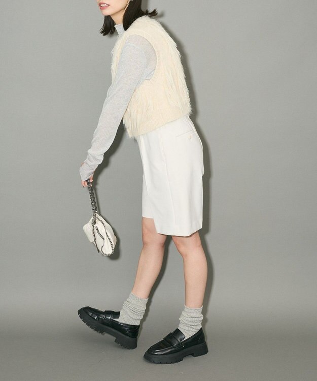 Green Parks フェザーニットベスト Off White