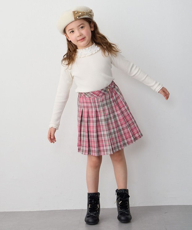 ANY KIDS 襟リボンカットソー エクリュ