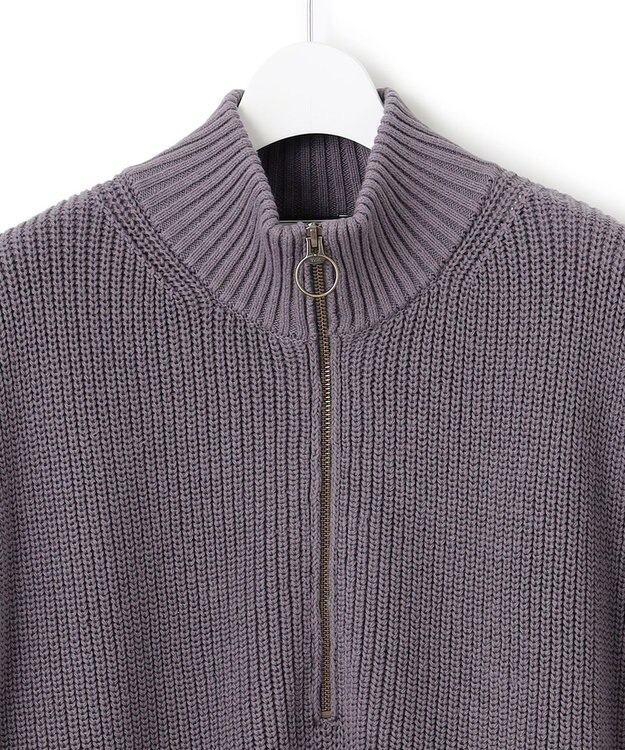 J.PRESS YORK STREET 【WOMEN】コットンニット ハーフジップポンチョ ダルブルー系