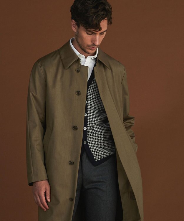 GOTAIRIKU 【家庭洗濯可能】イタリア糸 ハイゲージ ベスト ネイビー系8