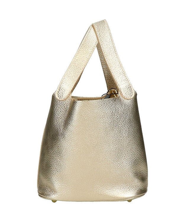 INTER-CHAUSSURES 【ANDREA CARDONE】メタリックレザーバケットバッグ ゴールド