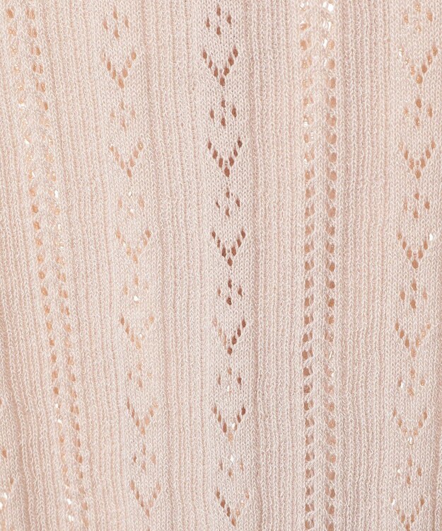 earth music&ecology シルバーボタン透かし編みニットカーディガン Beige