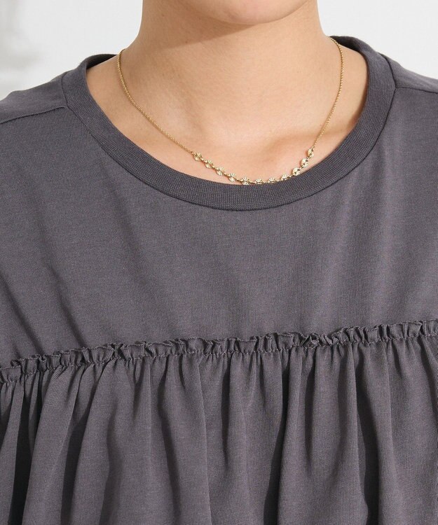 CRAFT STANDARD BOUTIQUE 接触冷感/ドロストフリルカットソープルオーバー Charcoal Gray