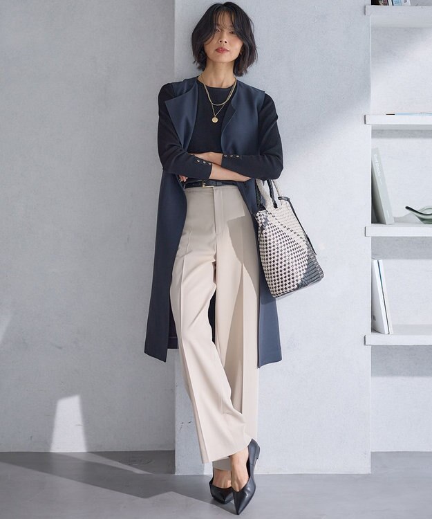 23区 ハイカウントライトクロス ジレ ネイビー系