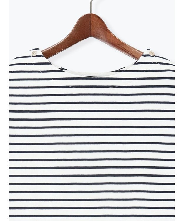 Te chichi ショルダー釦ボーダーカットソー ネイビー