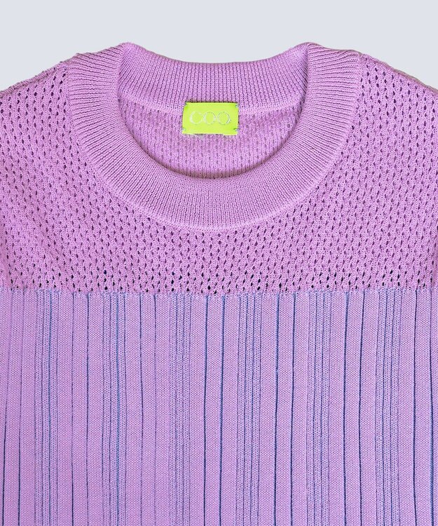 COQ CACTUS カラーブロックリブニット ライラック